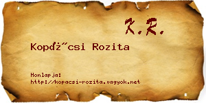 Kopácsi Rozita névjegykártya